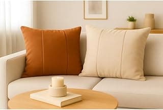 Kit de 2 almofadas decorativas terracota e bege para sofá, 45x45cm