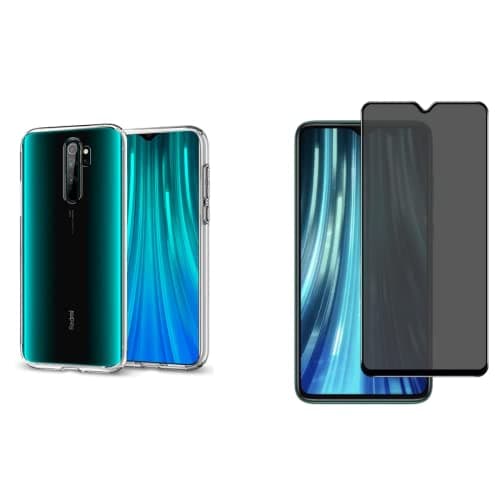 Capa anti-choque transparente e película de vidro 3D para Xiaomi Redmi Note 8 Pro
