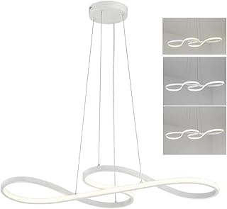 Lustre pendente LED arco infinito branco cinza escuro cinza claro