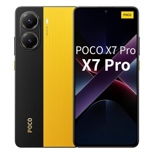 Smartphone Xiaomi Poco X7 Pro 5G NFC 8GB RAM 256GB ROM Amarelo - Exibição frontal e traseira