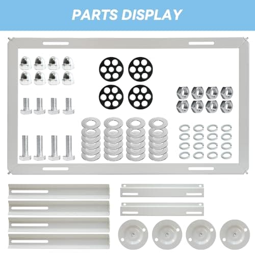 Conjunto de peças para montagem do suporte ajustável para ar-condicionado Automoris, branco.