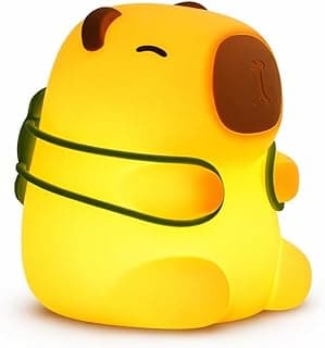 Luminária LED em forma de capivara recarregável com mochila verde