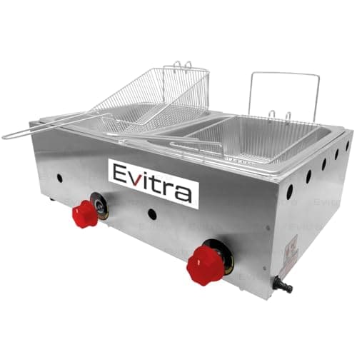 Fritadeira Profissional a Gás com 2 Cubas de Inox – Baixa Pressão, Alta Capacidade e Desempenho Superior – Ideal para Cozinhas Industriais, Restaurantes e Food Trucks – Qualidade e Eficiência