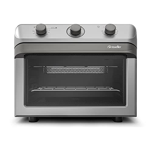 Forno elétrico e fritadeira Mueller 35 litros, aço inoxidável, controles de temperatura, função Fryer, porta de vidro