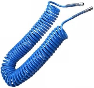 Mangueira espiral azul para compressor de 15 metros com terminais de 1/4 polegada