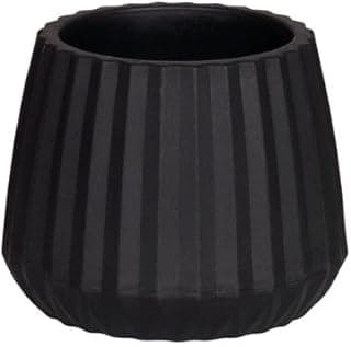 Vaso cachepot preto ondas 15cm Mor