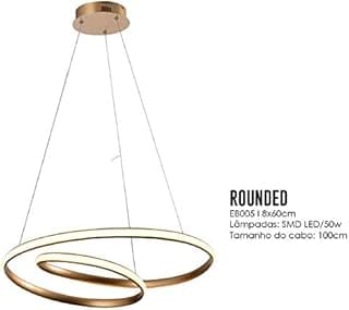 Pendente Rounded Dourado LED 50W 60CM Luciin
