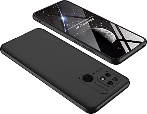Capa 360 preta para Xiaomi Redmi 10c com design estelar e proteção contra impactos