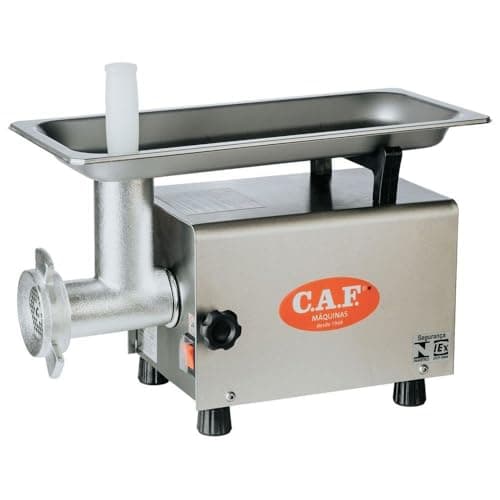 Moedor/Picador de Carne em Inox 8 - CA em aço inoxidável com logo C.A.F.