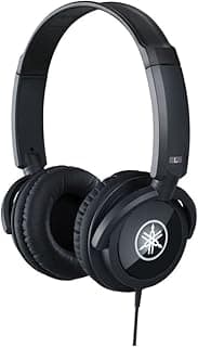 Fones de ouvido Yamaha HPH-100B fechados pretos com logo frontal