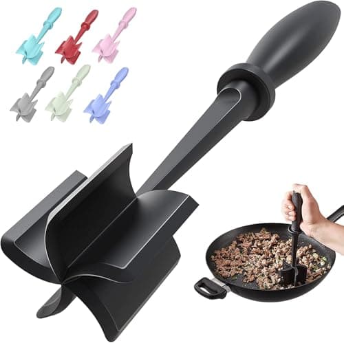 Cortador de carne para hambúrguer, triturador e esmagador premium resistente ao calor para carne moída, peru moído e mais, ferramenta de corte de carne moída de nylon e garfo de carne,
