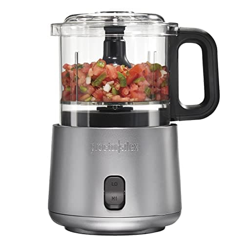 Proctor Silex Cortador de legumes elétrico durável e mini processador de alimentos para picar, purê e emulsificar, 3,5 xícaras, cinza