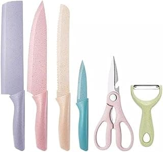 Set de facas de cozinha gourmet com design colorido ergonômico