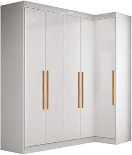 Guarda Roupas Modulado de Canto Madrid com 5 Portas e 2 Gavetas Branco