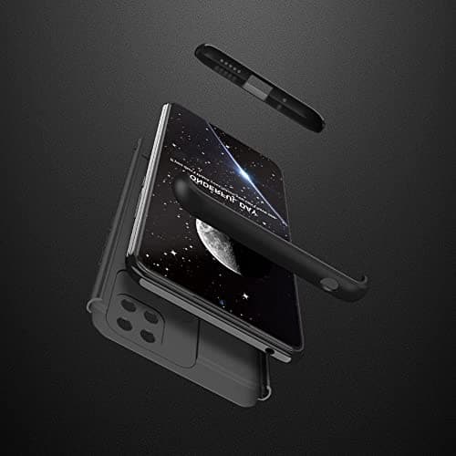 Capa para celular preta com proteção 360 graus e suporte de telefone