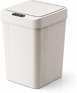Lixeira Automática Inteligente 13L com Sensor Infravermelho, Abertura Sem Toque, Anti-Odor, Ideal para Banheiro, Cozinha, Quarto e Escritório (Branca)