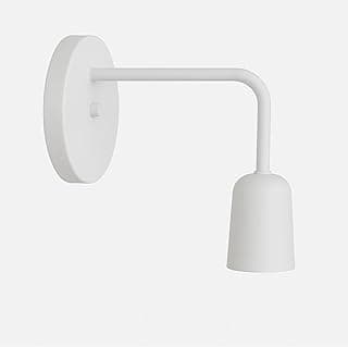 Arandela de parede retro branca, alumínio, bocal E27, 60W, bivolt, para quarto, sala e banheiro
