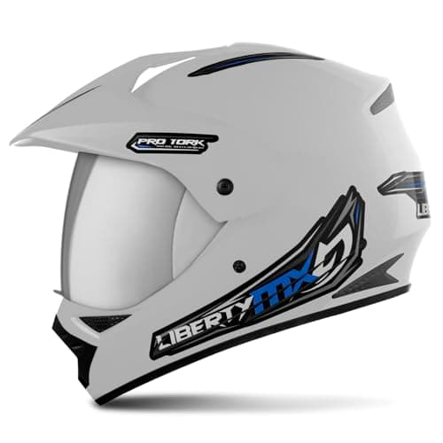 CAPACETE FECHADO PRO TORK LIBERTY MX VISION PRO BRANCO TAM. 60 VIS. ESPELHADA