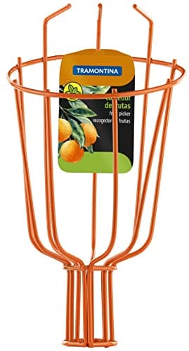 Colhedor de frutas sem cabo laranja com rótulo