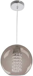 Pendente Globe Acrílico Fumê com Pingente 25cm 1E27 Bivolt Bronzearte