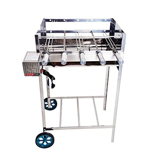 Churrasqueira Portátil com Rodinhas e Grill Giratório 5 Espetos Issi Grill