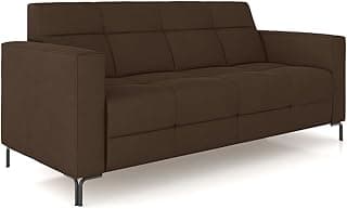 Sofá 2 Lugares Sala Living Industrial 160cm Senna K01 Veludo Marrom - Lyam Decor