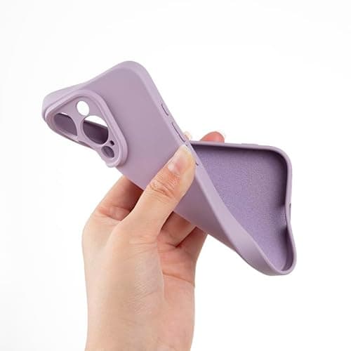 Capa de silicone lilás para celular Xiaomi Redmi Note 8 com acabamento em veludo.
