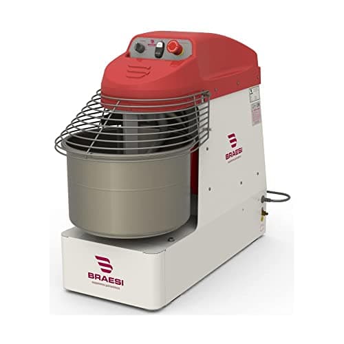 Amassadeira Espiral 15kg 2 Velocidades Monofásica AES-15 - Braesi 220V vermelha e branca
