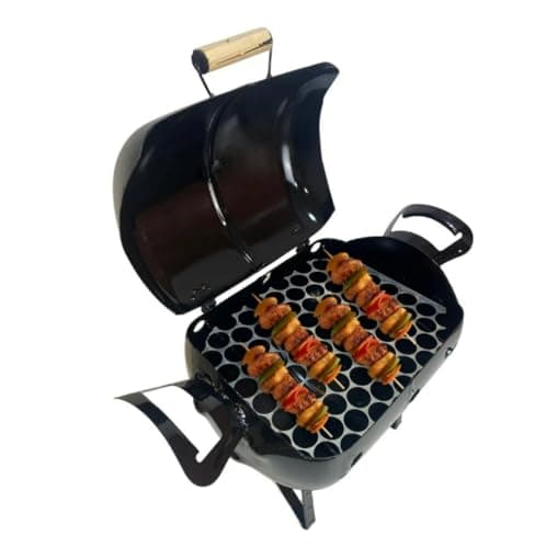 Churrasqueira Móvel A Carvão 47x32cm Tambor Mini Preta