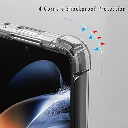 Capa transparente para celular USTIYA Galaxy Z Fold 6 5G, acrílico e TPU.