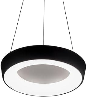Lustre Pendente Newline Apollo 585 35cm Led Bivolt Preto 3000K Luz Amarela