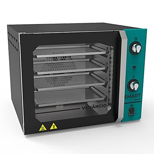 Forno Turbo Convector Elétrico Smart Basic 4 Esteiras Preto e Painel Turquesa FCSB4E - Venâncio 220V