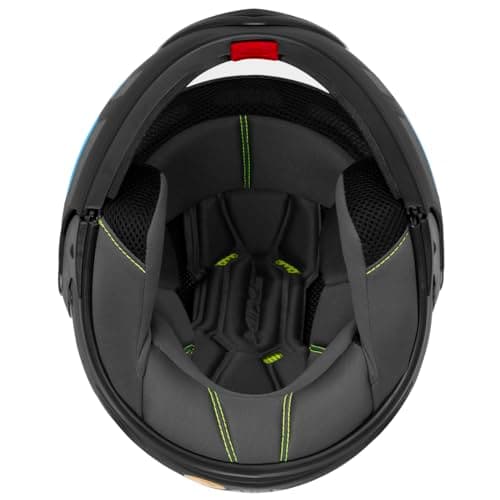 Capacete de Moto Mixs MX Gladiator Delta Articulado Escamoteável Robocop Cinza Com Vermelho 56