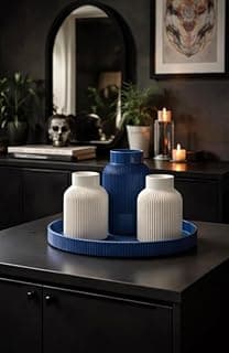 Conjunto de Vasos com Bandeja Azul - Design 3D Moderno e Elegante para Decoração