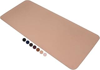 MousePad DeskPad em Couro Ecologico 90x40cm + Porta-Copos (Nude)