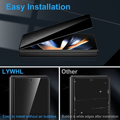 Instalação fácil do protetor de tela LYWHL para Galaxy Z Fold 4.