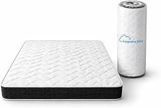 Colchão branco ultra firme de 16cm com suporte ortopédico, tamanho Queen.