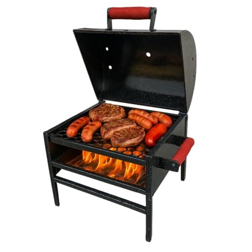 Churrasqueira Carvão Bafinho Bafo Portátil Grelha Inox 304 Preto Pintadinho