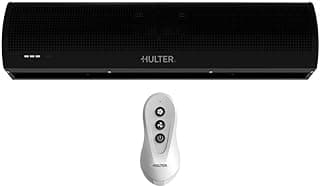 Cortina de ar preta Hulter 90 cm com controle remoto, fundo branco