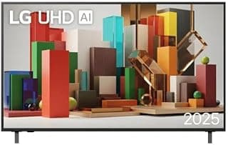 Smart TV LG 50AU801C0SA 4K HDR10 UHD com interface de blocos coloridos e ano 2025