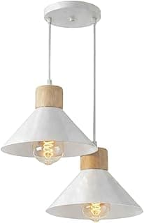 Luminárias pendentes duplas brancas estilo industrial minimalista