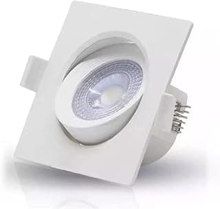 Kit 10 Spot Led Cob Direcionável Embutir Quadrado Branco Frio 6000k 7w