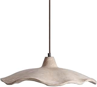 Luz pendente de cimento moderna lâmpada suspensa de concreto ondulado industrial retrô cerâmica amarela 9,8 polegadas tamanho pequeno para cozinha ilha café restaurante iluminação