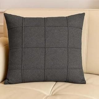Almofada decorativa cinza 45x45 cm em suede drapeada para sofá, sala e quarto