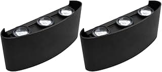 Kit 2 Arandela Meia Lua LED 6W Preto