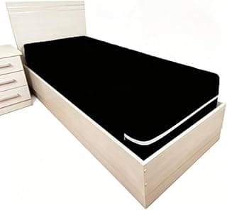 Capa de colchão preta para cama de solteiro com zíper e proteção de 6 lados