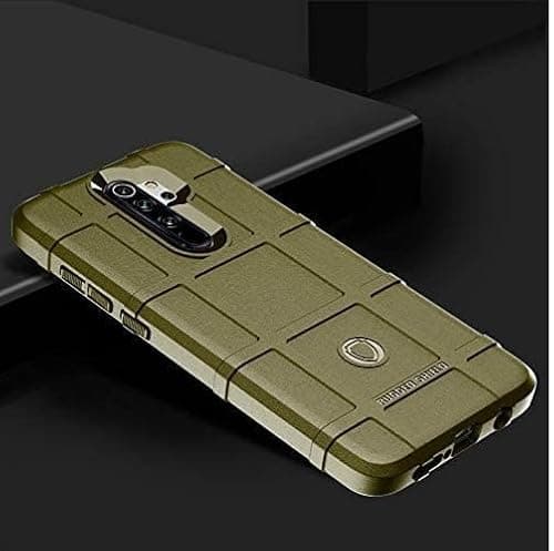 Capa de proteção verde Rugged Shield para Xíaomi Redmi Note 8 Pro, anti-impacto, com câmera tripla destacada