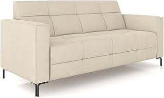 Sofá 2 Lugares Sala Living Industrial 160cm Senna K01 Veludo Bege - Lyam Decor
