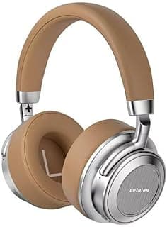 Fone de ouvido Bluetooth Peining Pei-HS-12 com cancelamento de ruído, bege e prata