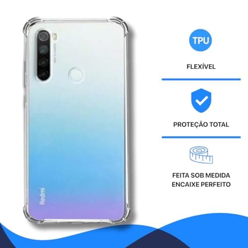Capa transparente Xiaomi Redmi Note 8 gradiente azul-roxo